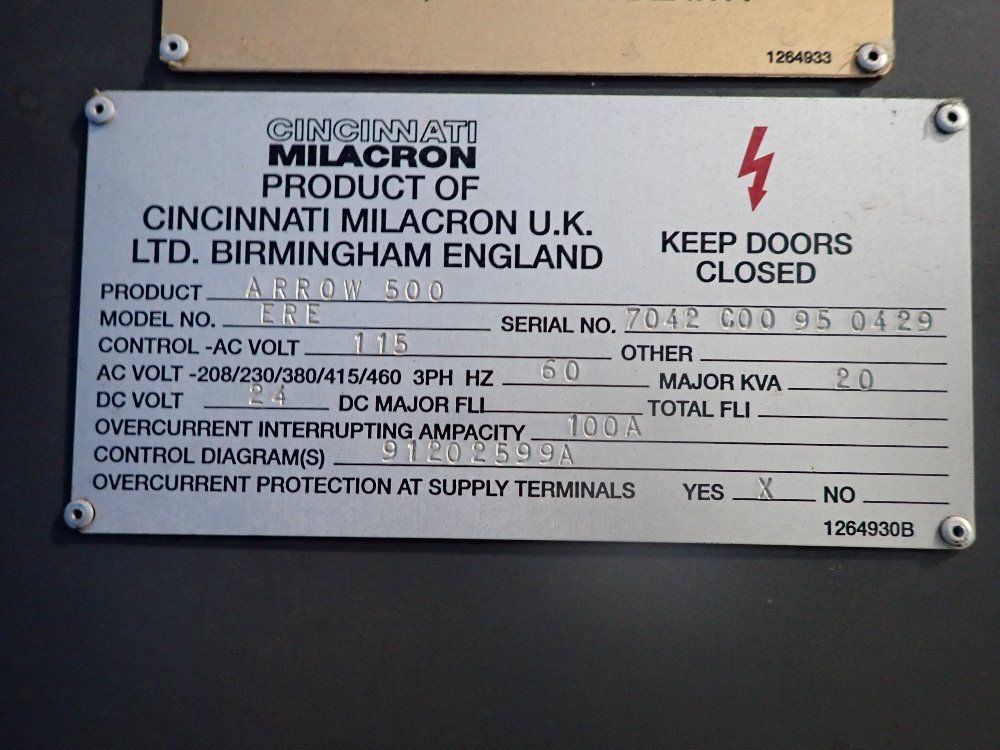 Cincininnati Milacron Cnc Vertical Machining Center - Arrow 500