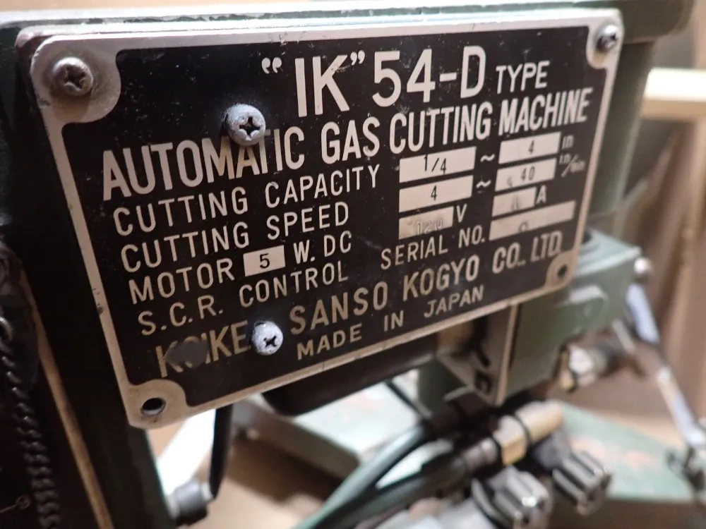 Koike 1/4" - 4" Ik 54-d Automatic Gas Cutting Machine - Ik 54-d