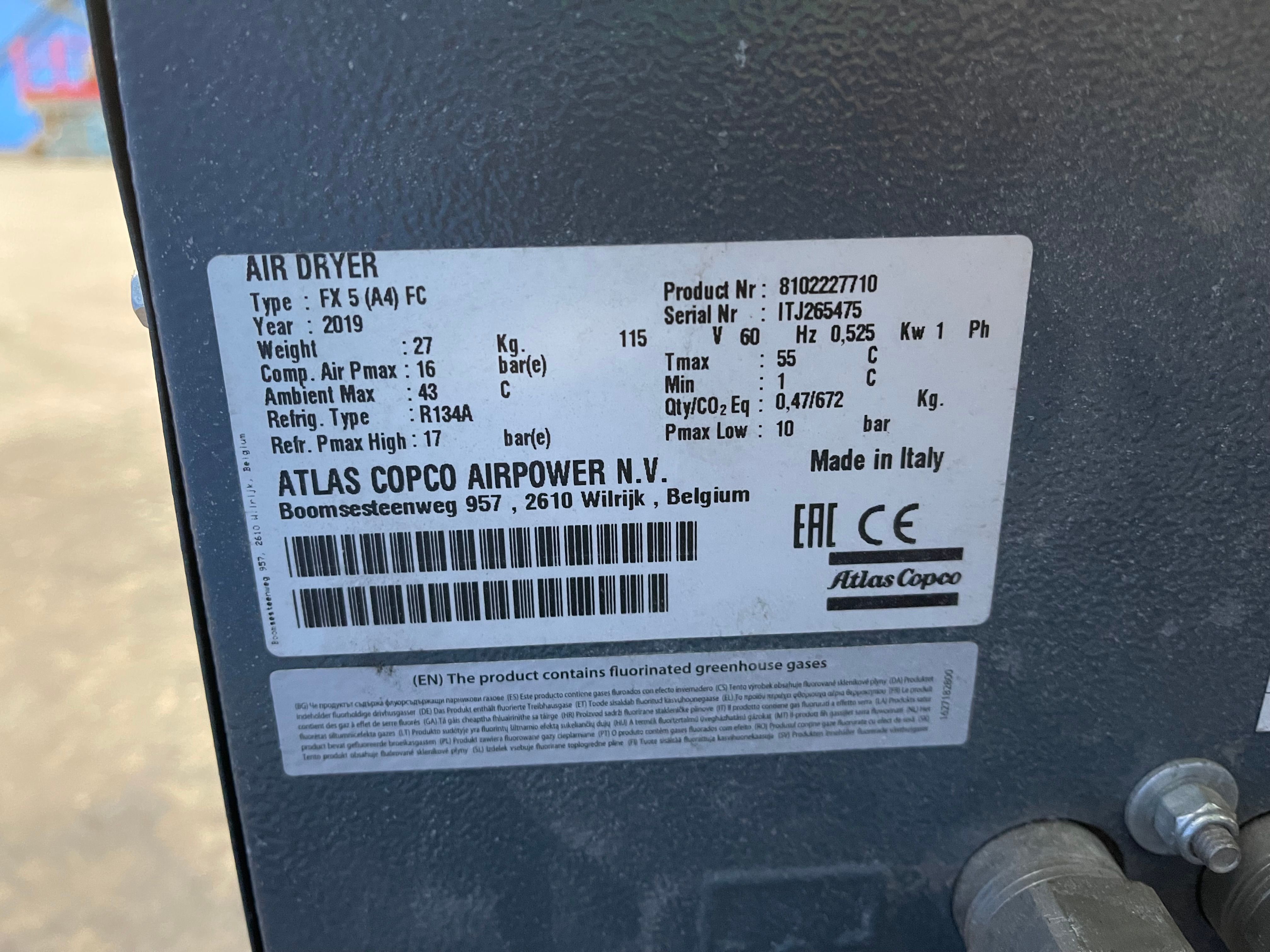 Atlas Copco Air Dryer - Fx 5 (a4) Fc