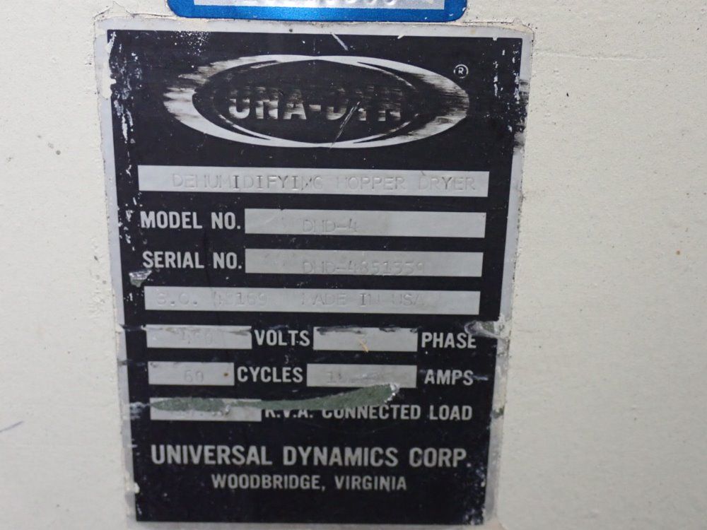 Una-dyn Dehumidifying Hopper Dryer - Dhd-4