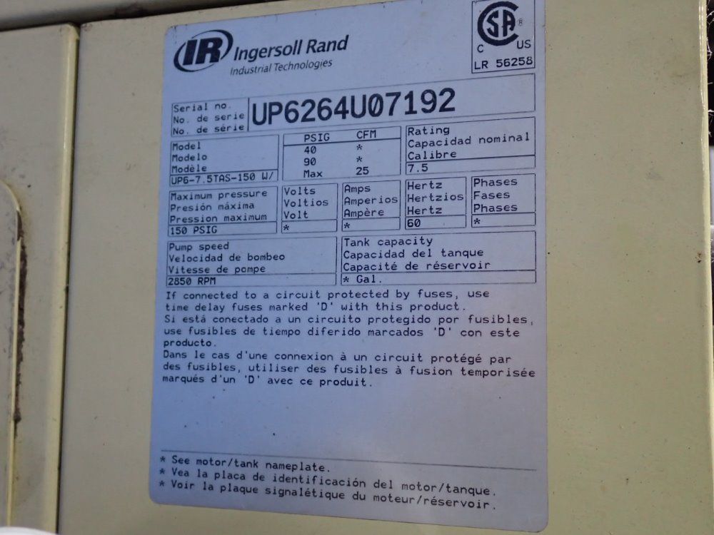 Ingersoll Rand Ingersoll Rand Up675tas Air Compressor