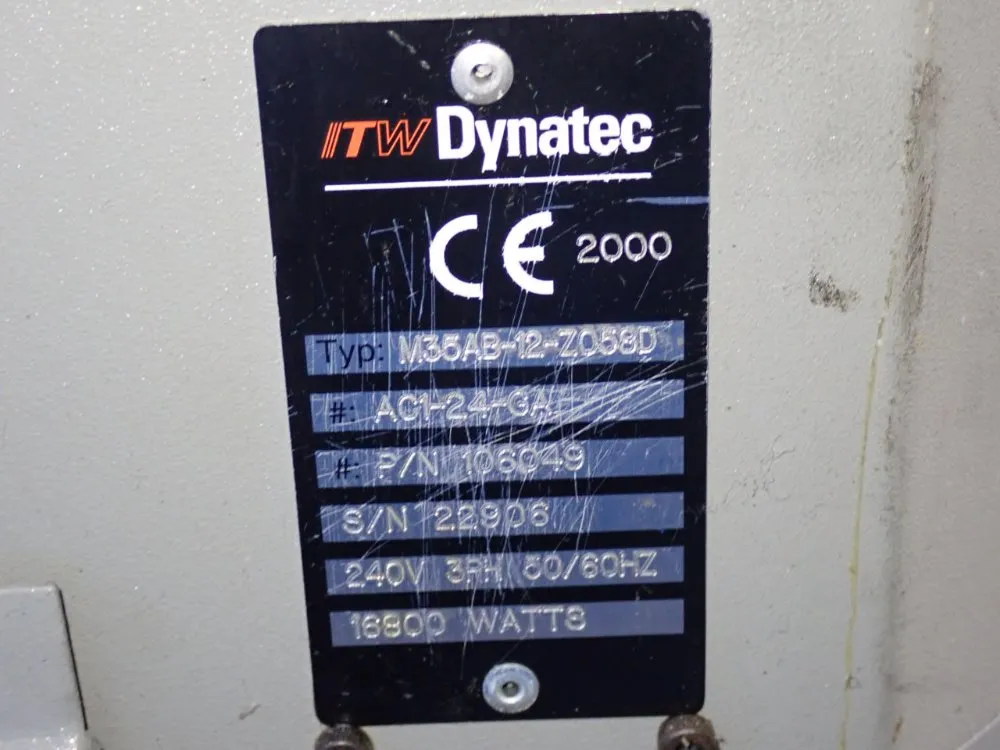 Itw Dynatec 2000 Itw Dynatec M35ab12z058d Hot Melt Machine