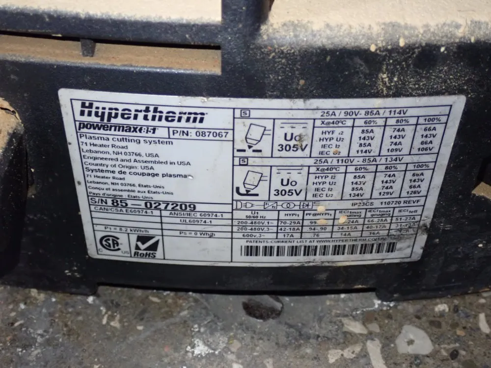 Hypertherm Powermax 85 Plasma Cutting System - Powermax 85