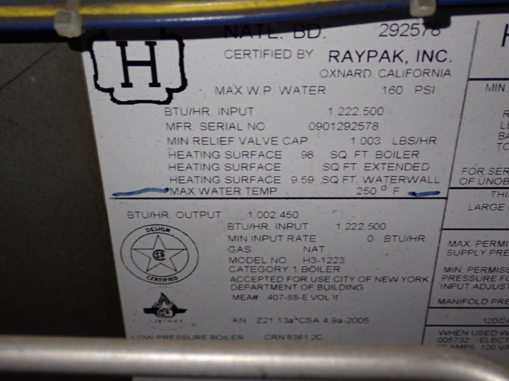 Raypak Hot Water Boiler