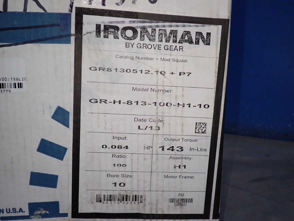 Grove Gear 100:1 Ratio Gear Reducer - Gr-h-813-100-h1-10