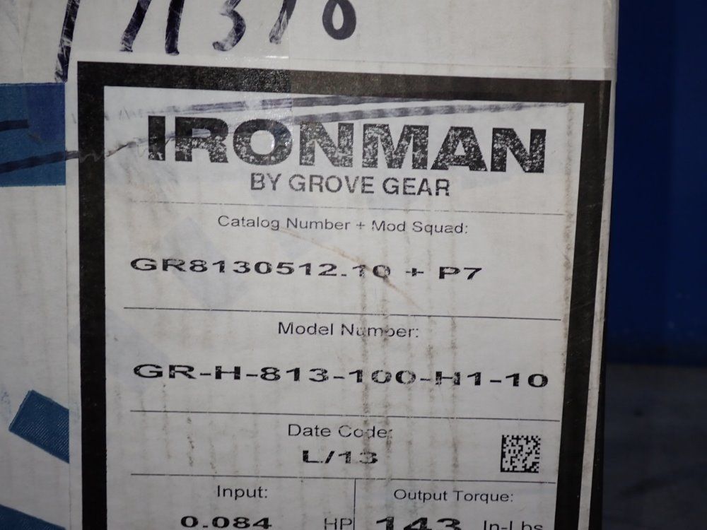 Grove Gear 100:1 Ratio Gear Reducer - Gr-h-813-100-h1-10