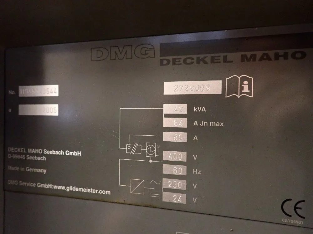 Deckel Maho 2005 Deckel Maho Dmu 50 Evolution Cnc Vertical Machining Center
