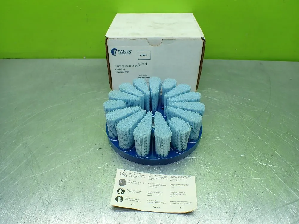 Tanis 6" 6" Disc Brush, Tear Drop. .035/180 Cx. 1.750 Max Rpm. - 33360