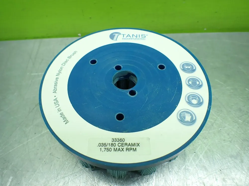 Tanis 6" 6" Disc Brush, Tear Drop. .035/180 Cx. 1.750 Max Rpm. - 33360