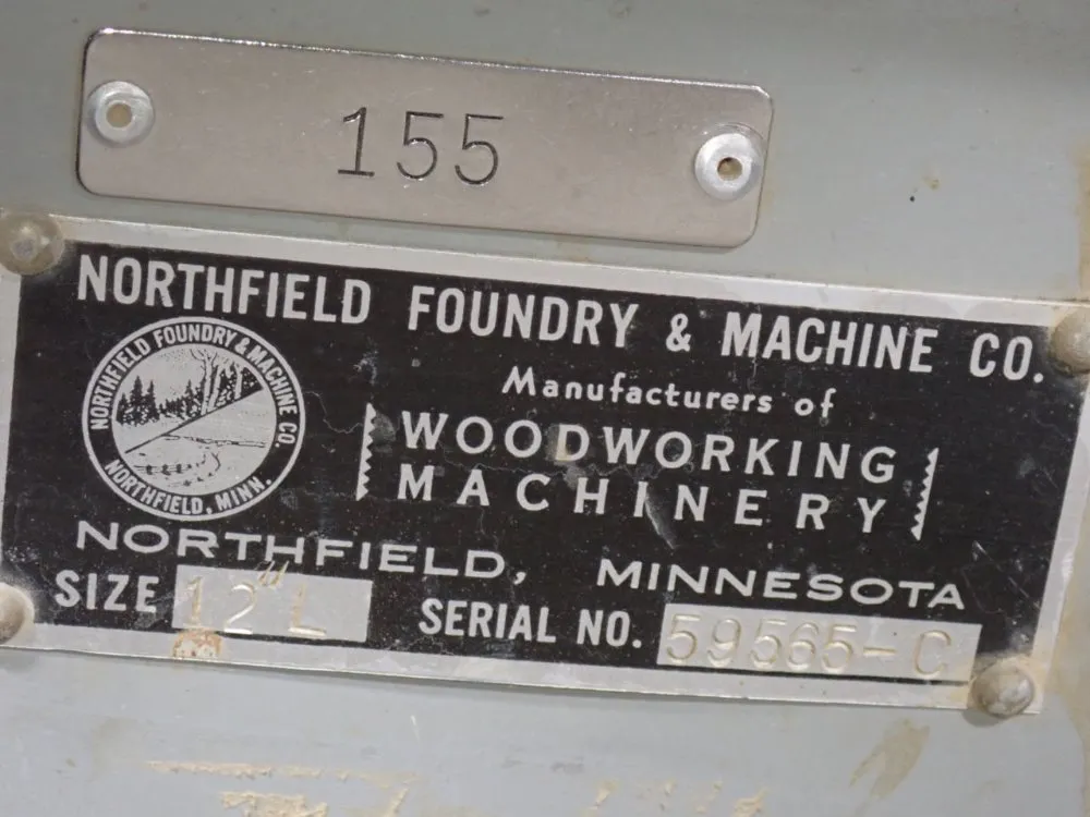 Northfield Foundry  Machinery Northfield Foundry  Machinery 12l Jointer