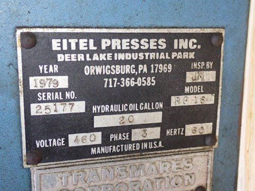 Eitel Presses Inc Hydraulic Straightening Press