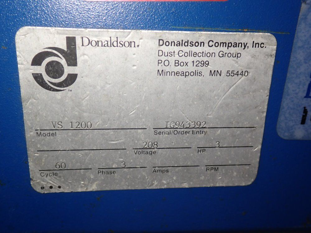 Donaldson Torit Donaldson Torit Vs1200 Dust Collector