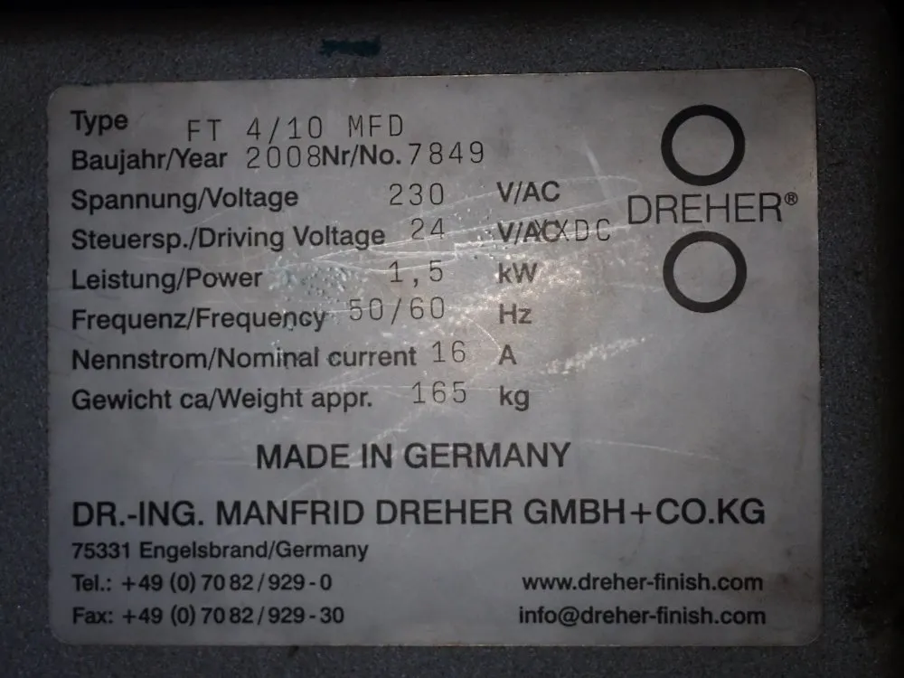 Dreher 6 1/2" 2008 Dreher Ft4/10mfd Finisher - Ft4/10mfd