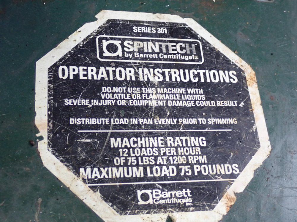Barrett Centrifugals Inc Centrifuge  Chip Spinner