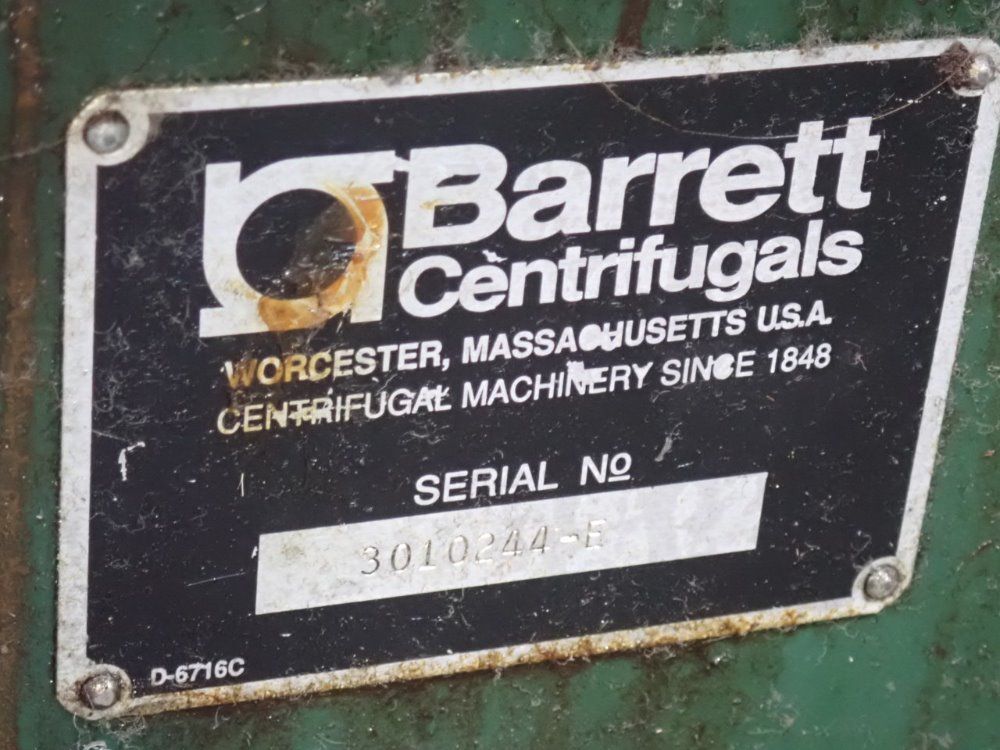 Barrett Centrifugals Inc Centrifuge  Chip Spinner