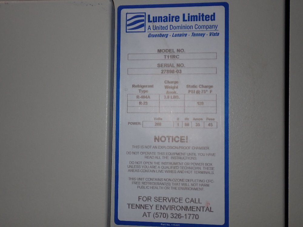 Tenney Tenney T11rc Environmental  Chamber
