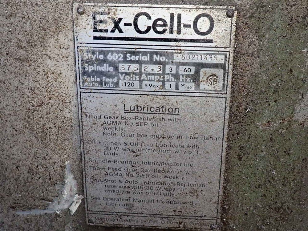 Excello Excello 602 Vertical Mill