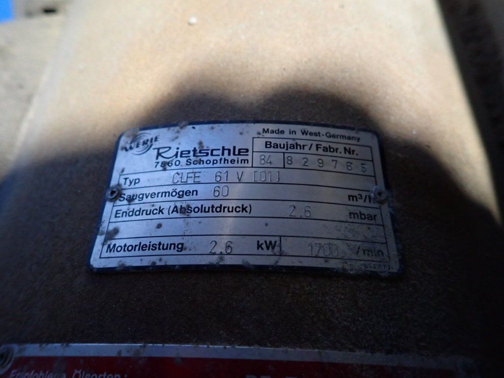 Rietschle 2.6 Kw Vacuum Pump - Cefe 6lv [01]