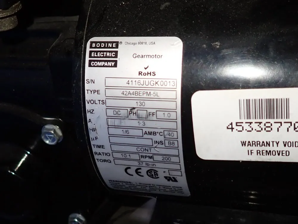 Dorner 108" X 4" Power Belt Conveyor - 2100-0409-01/03