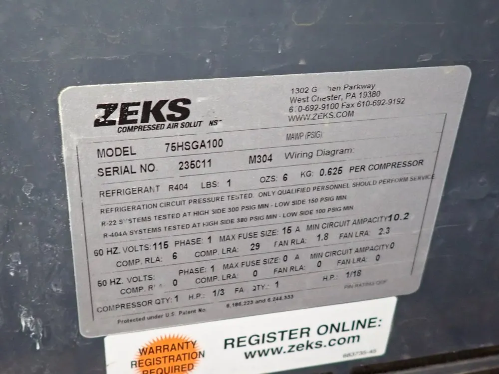 Zeks Air Dryer - 75hsga100