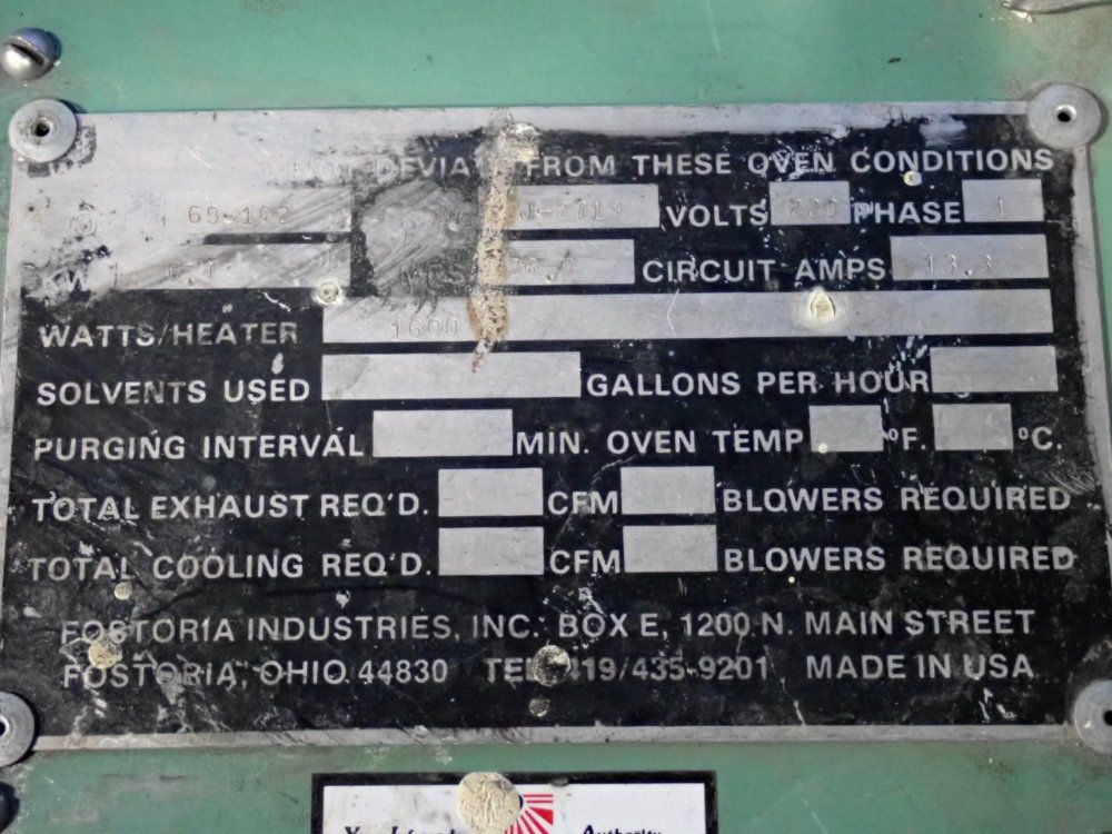 Fostoria Industries Infrared Process Heater - 69-162