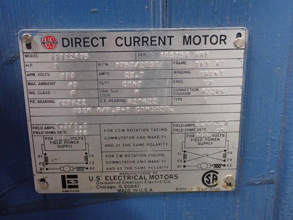 Us Motors 5 Hp Dc Motor - 99122475