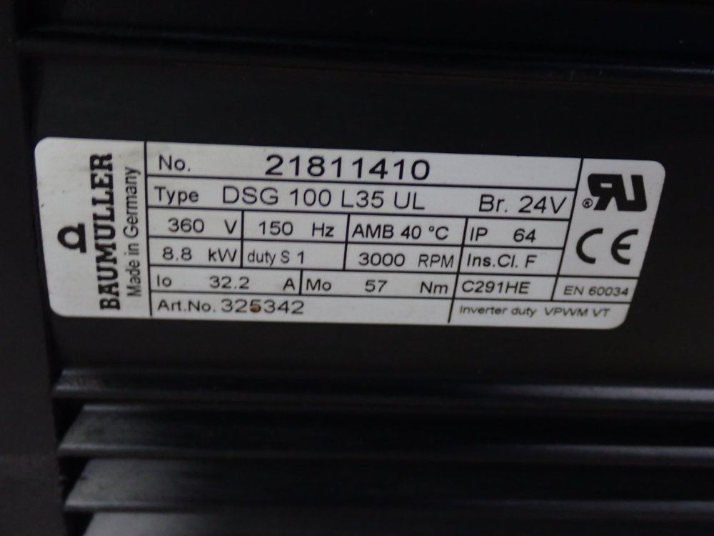 Baumuller 8.8 Kw Servo Motor - Dsg 100 L35 Vl
