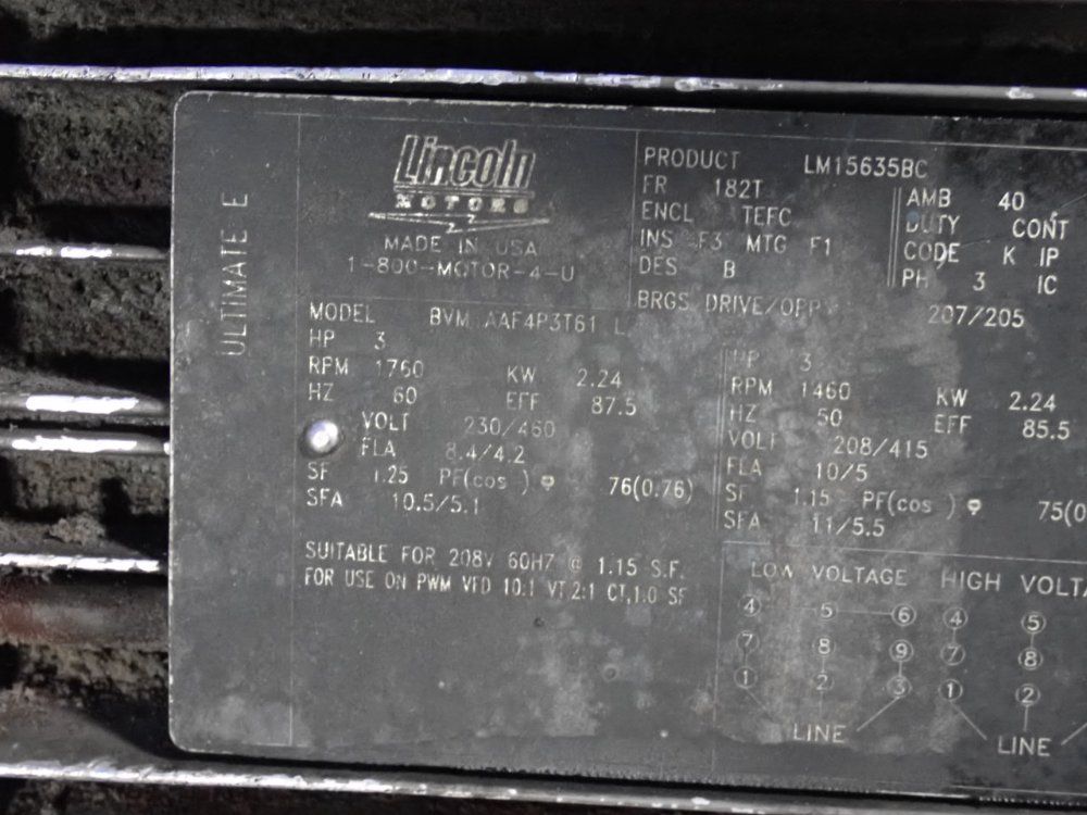 Lincoln 3 Hp Motor - Bvmaa1-4p3t61l