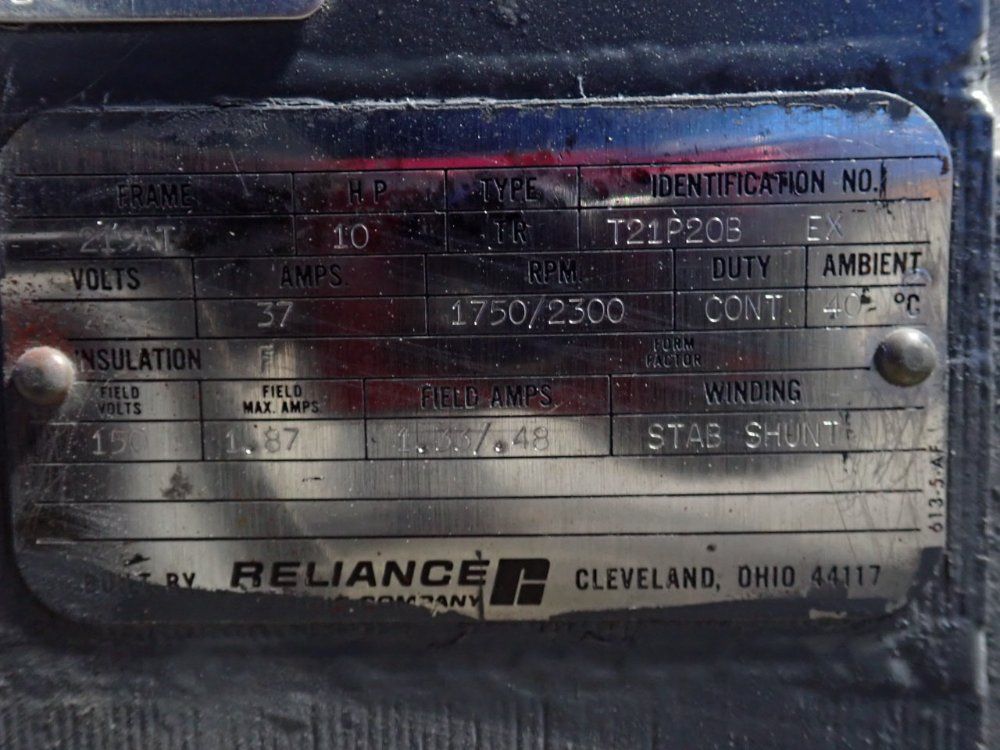 Reliance Electric 10 Hp Dc Motor - T21p20b Ex