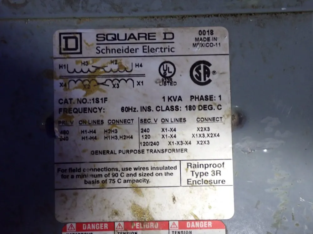Square D 1 Kva Transformer - 1s1f