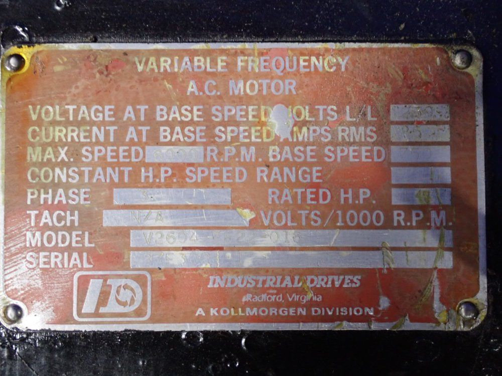 Industrial Drive 6000 Rpm Servo Motor - V2604-fe22-016