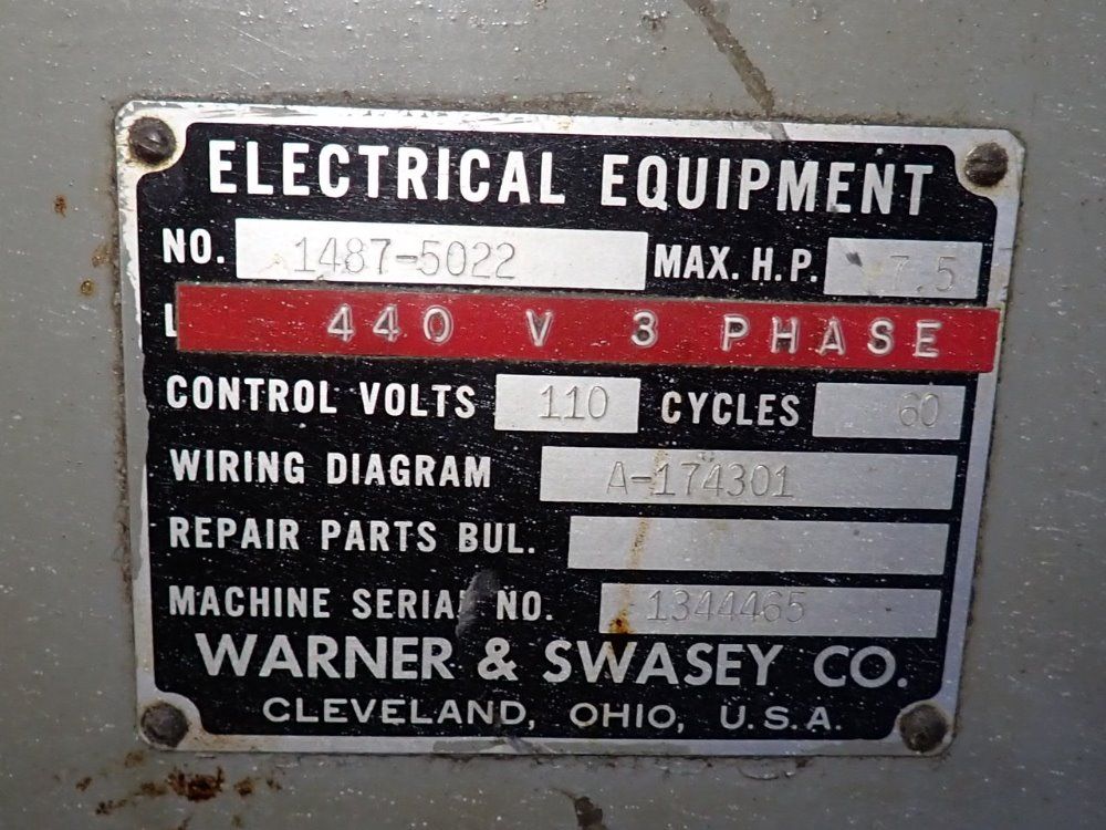 Warner & Swasey Co 19" X 8" Turret Lathe - 3 / M1200