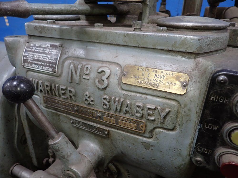 Warner & Swasey Co 19" X 8" Turret Lathe - 3 / M1200