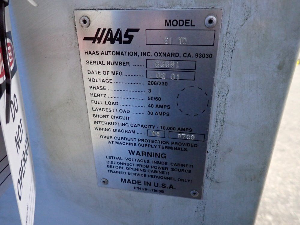 Haas Cnc Lathe - Sl 10