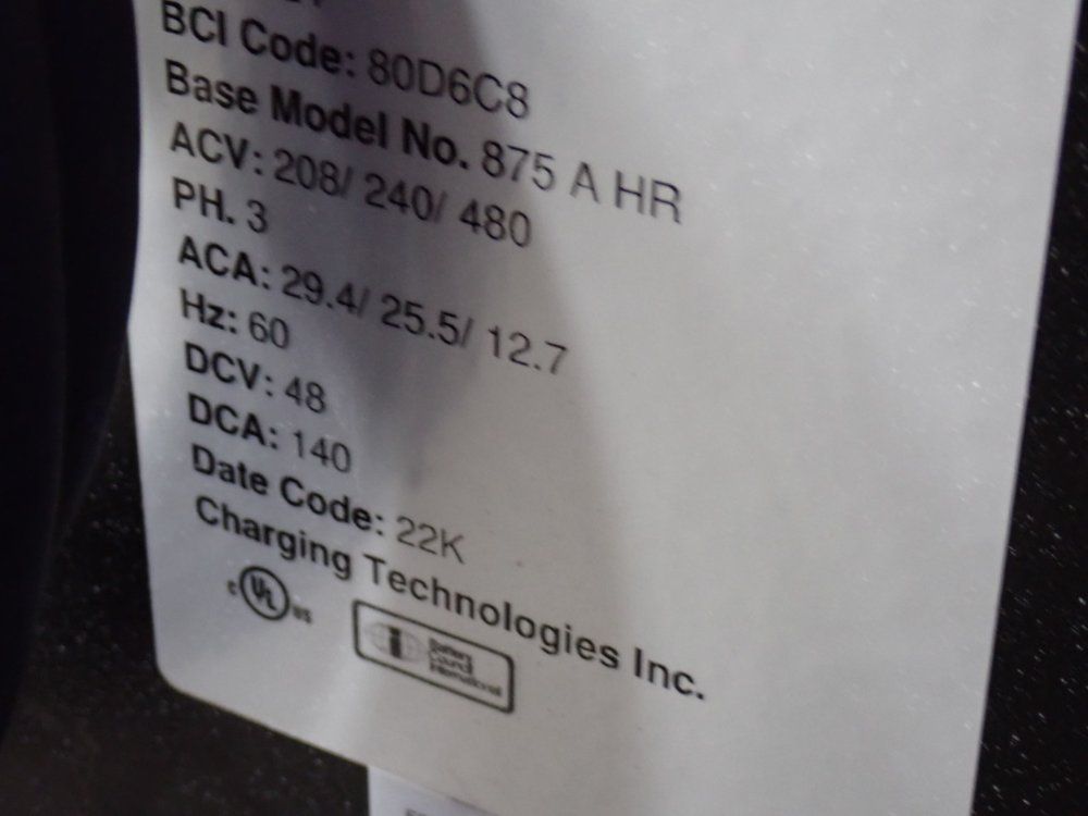 Charging Technologies Inc 48 V / 875 Ah Battery Charger - Pel24/875b3