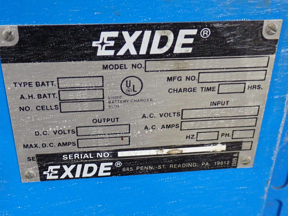 Exide 24 V / 865 Ah Battery Charger - 3-eb3-882e