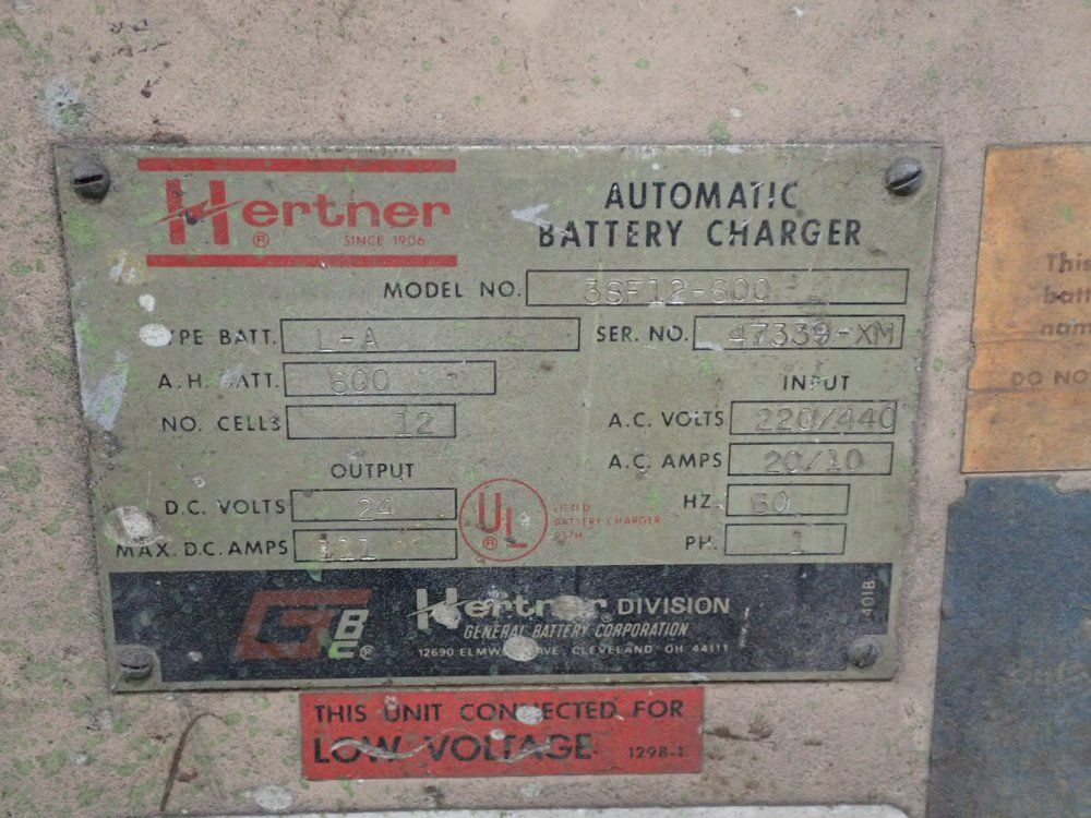 Hertner 24v / 600 Ah Battery Charger - 3sf12-600
