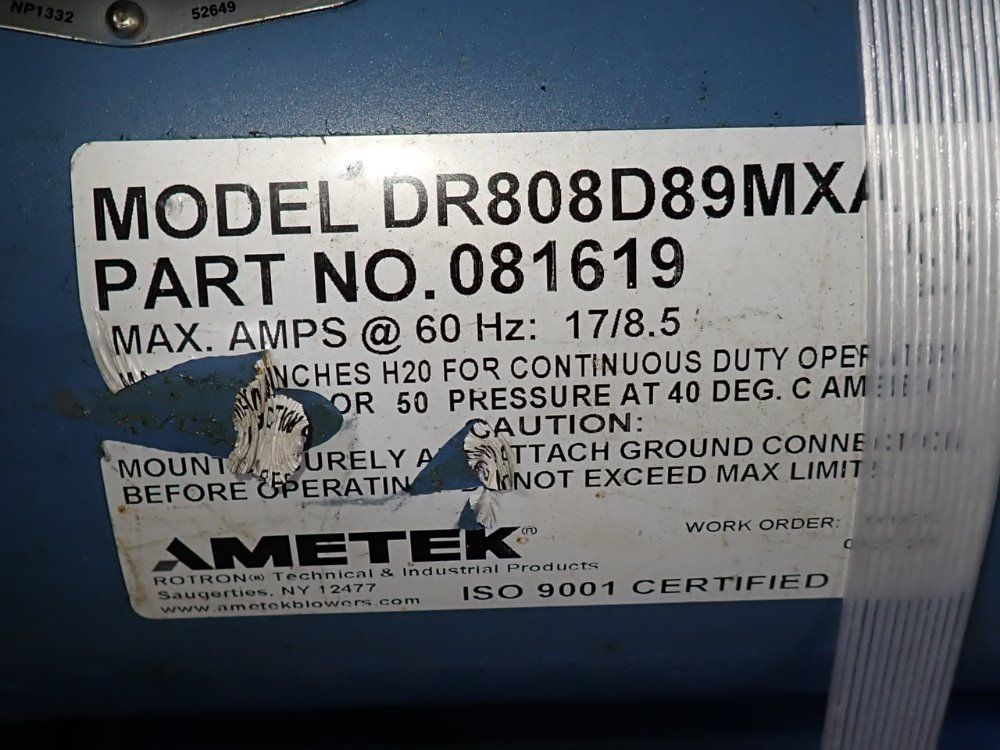 Ametek 2.8 Hp Blower - Dr808d89mxa