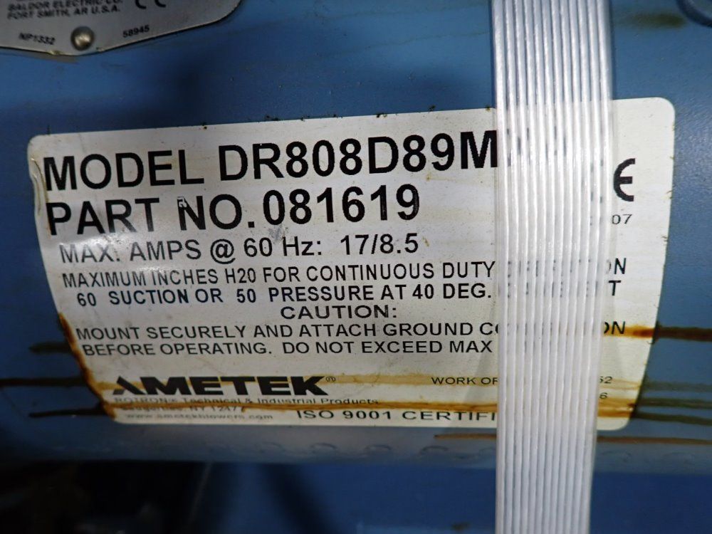 Ametek 2.8 Hp Blower - Dr808d89mxa