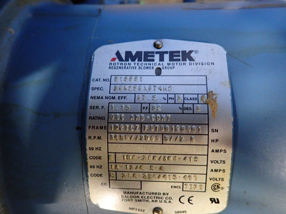Ametek 2.8 Hp Blower - Dr808d89mxa