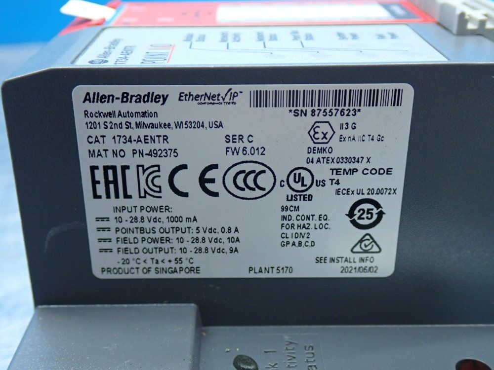 Allen Bradley Network Adapter Module & 1734ib8s - 1734-aentr