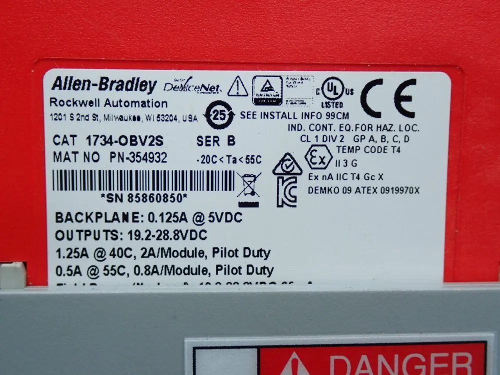 Allen Bradley Point Guard I/o Safety Output Module - 1734-obv2s