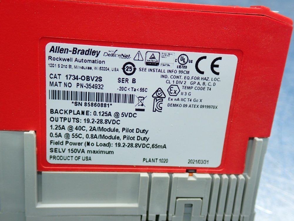 Allen Bradley Point Guard I/o Safety Output Module - 1734-obv2s