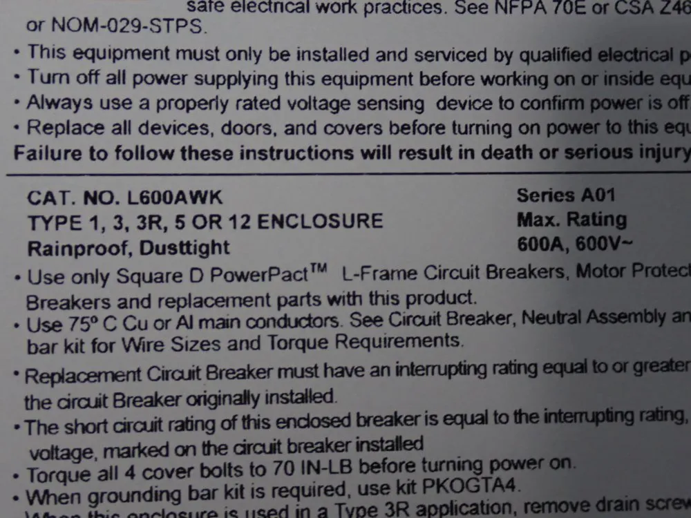 Square D Enclosed Circuit Breaker
