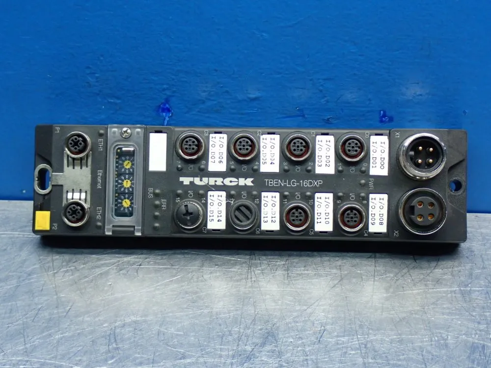 Turck 10/100 Mbps Multiprotocol Integrated Switch Block I/o Module - Tben-lg-16dxp