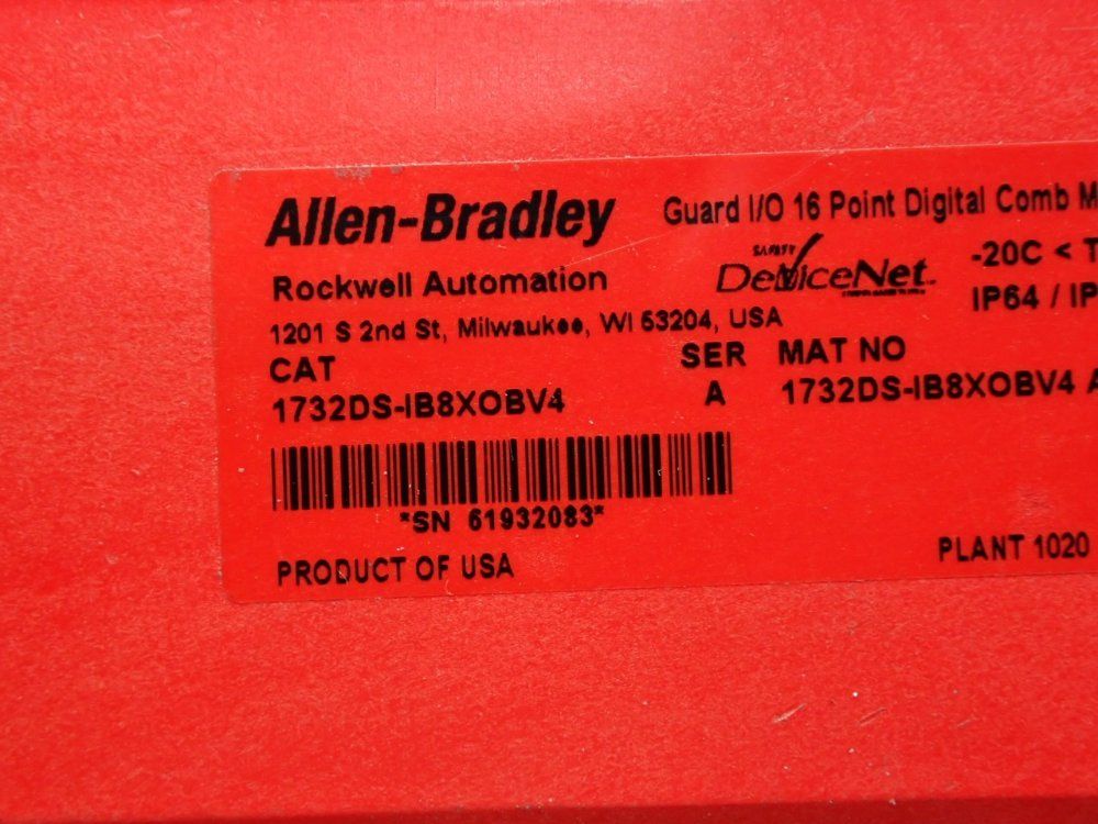 Allen Bradley Safety Armorblock Guard I/o Input Module - 1732ds-ib8xobv4