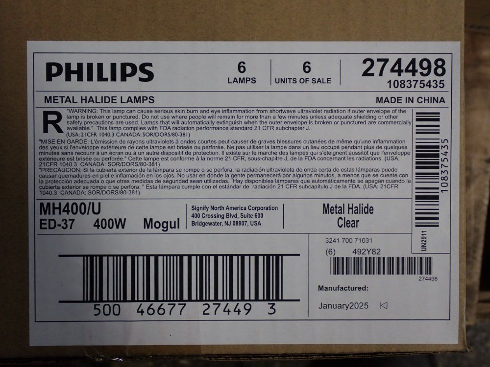 Philips 400w Metal Halide Lamp - Mh400/u