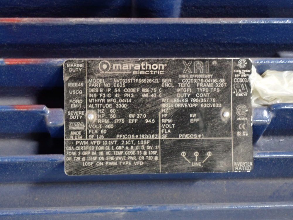 Marathon 37.0 Kw Motor - Nvd326ttfs6526kzl