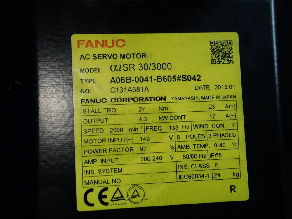 Fanuc 4.3 Kw Servo Motor - Msk040b-0600-nn-m1-ug1-nnnn