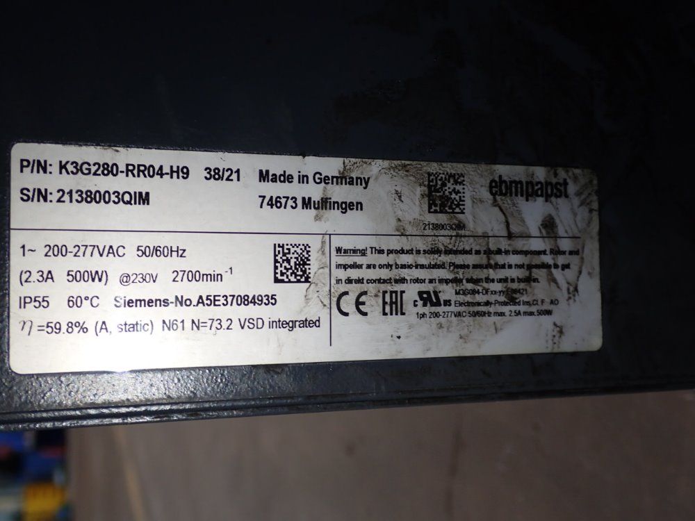 Ebmpapst Ventilator Fan - K3g280-rr04-h9